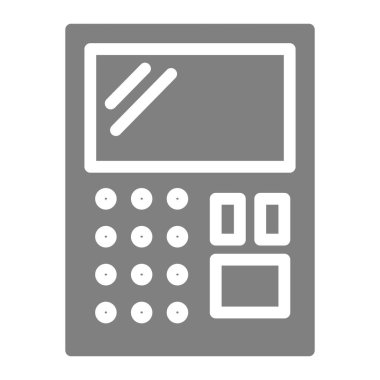 Hesap makinesi simgesi. Muhasebe vektör illüstrasyonu beyazda izole edildi. Web ve uygulama için tasarlanmış kabartma tasarımı hesapla. Eps 10.