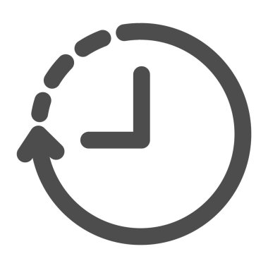 Katı bir ikona üç saat kaldı. Beyazda izole edilmiş zaman vektör illüstrasyonunu bitir. Saat kabartma tasarımı, web ve uygulama için tasarlanmış. Eps 10.