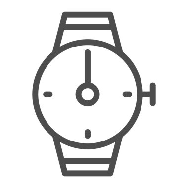 El saati çizgisi simgesi. Kol izleme vektör illüstrasyonu beyaza izole edildi. Yuvarlak bilezik saat tasarımı, web ve uygulama için tasarlanmış. Eps 10.