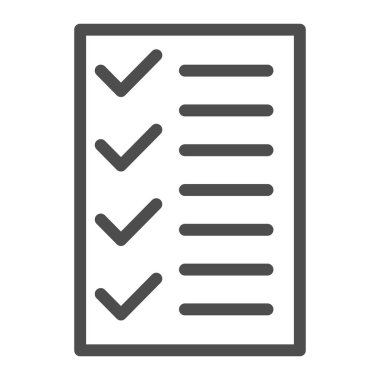 Test çizgisi simgesi. Beyazda izole edilmiş vektör çizimi yapmak için. Not defteri tasarımı, web ve uygulama için tasarlanmış. Eps 10.