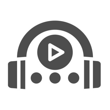 Ses kursu simgesi. Kulaklıklar ve işaret vektör illüstrasyonları beyaza izole edilmiş. Web ve uygulama için tasarlanmış müzik kabartma tasarımı. Eps 10.