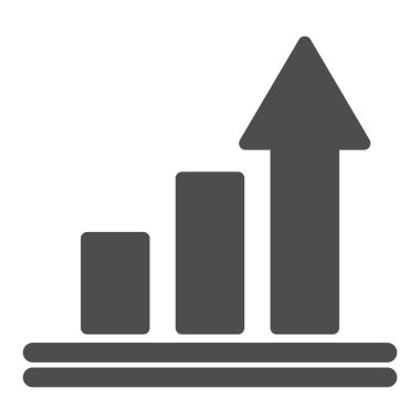 Infographic katı simgesi. Grafik vektör çizimi beyaza izole edildi. Büyüme grafik kabartma tasarımı, web ve uygulama için tasarlandı. Eps 10.