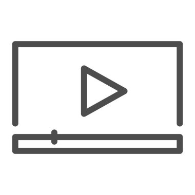 Video oynatma satırı simgesi. Ortam oynatıcı vektör illüstrasyonu beyazda izole edildi. Filmci tasarımı, web ve uygulama için tasarlandı. Eps 10.