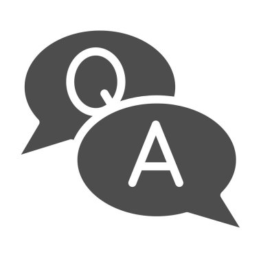 Somut konuşma simgesi. Soru ve cevap vektör çizimi beyaza izole edildi. Faq glyph tasarımı, web ve uygulama için tasarlandı. Eps 10.