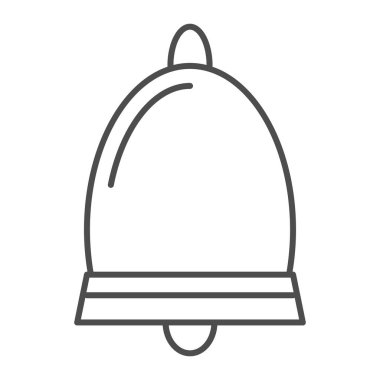 İnce çizgi simgesini bildir. Çan vektör çizimi beyaza izole edildi. Halka ana hatları tasarımı, web ve uygulama için tasarlandı. Eps 10.