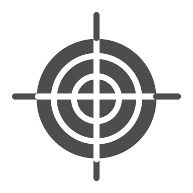 Katı simgeyi hedef al. Hedef vektör çizimi beyaza izole edildi. Hedef kabartma tasarımı, ağ ve uygulama için tasarlandı. Eps 10.