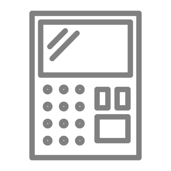 Ícone de linha da calculadora. Ilustração vetorial contábil isolada sobre branco. Calcule o design de estilo de esboço, projetado para web e aplicativo. Eps 10. —  Vetores de Stock