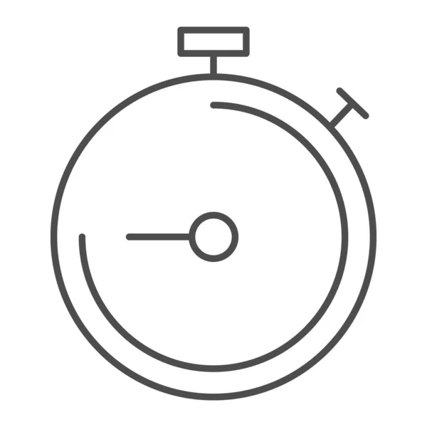 Символ тонкой линии секундомера. Иллюстрация вектора времени таймера изолирована на белом. Chronometer outline style design, designed for web and app. Eps 10. — стоковый вектор