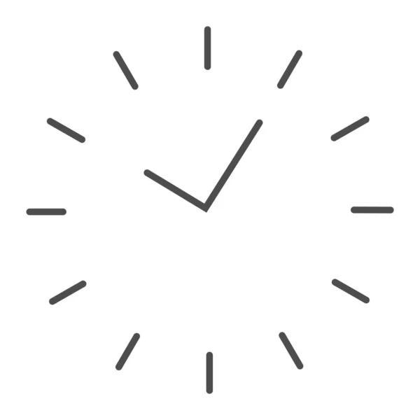 Icono de línea delgada tiempo. División en la ilustración del vector de línea aislada en blanco. Diseño de estilo de esquema de reloj, diseñado para la web y la aplicación. Eps 10. — Vector de stock