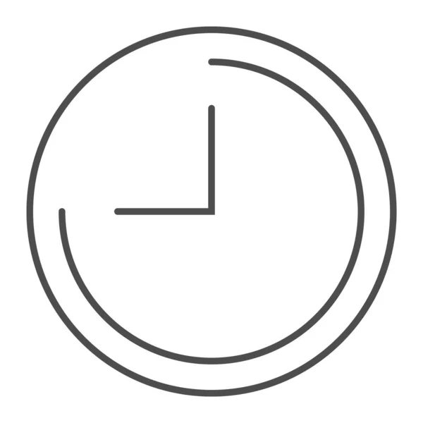 Clock thin line icon. Time vector illustration isolated on white. Dial outline style design, designed for web and app. Eps 10. — Stock Vector