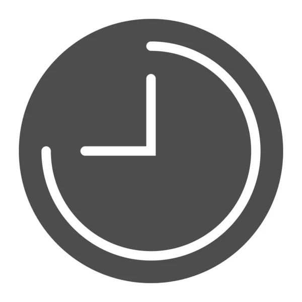 Orologio icona solida. Illustrazione vettoriale temporale isolata su bianco. Quadrante design in stile glifo, progettato per il web e app. Eps 10 — Vettoriale Stock