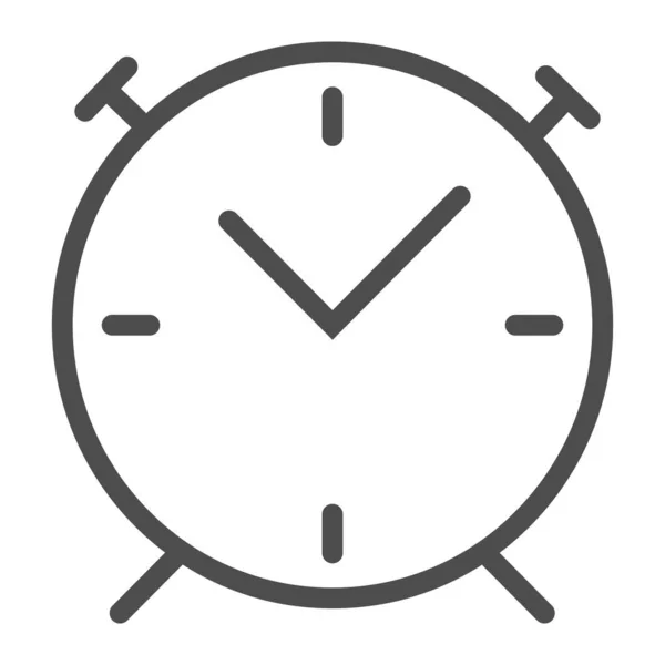 Icône de ligne d'horloge d'alarme. Illustration vectorielle du temps de réveil isolée sur blanc. Conception de style de contour de montre, conçu pour le web et l'application. Eps 10. — Image vectorielle