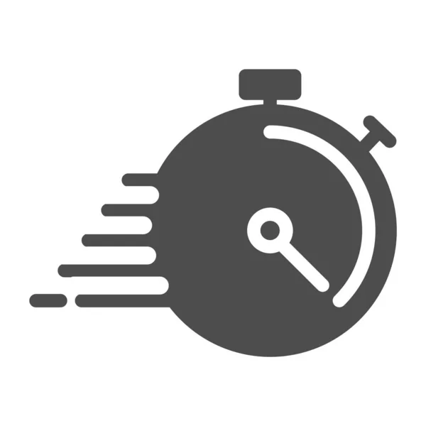 Deadline solide pictogram. Timer met lijnen vector illustratie geïsoleerd op wit. Stopwatch glyph stijl ontwerp, ontworpen voor web en app. Eps 10. — Stockvector