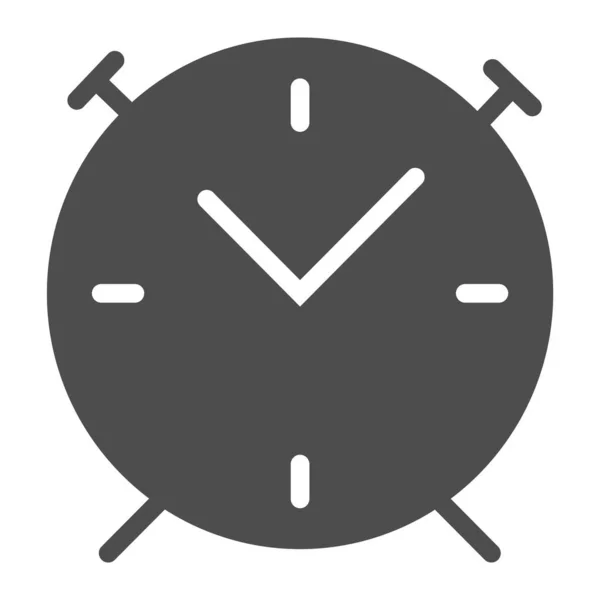 알람 시계 고체 아이콘. 백색광에서 분리 된 시간 벡터 일러스트를 깨운다. 웹과 앱을 위해 디자인 된 글 리프 스타일 디자인을 보 세요. Eps 10. — 스톡 벡터