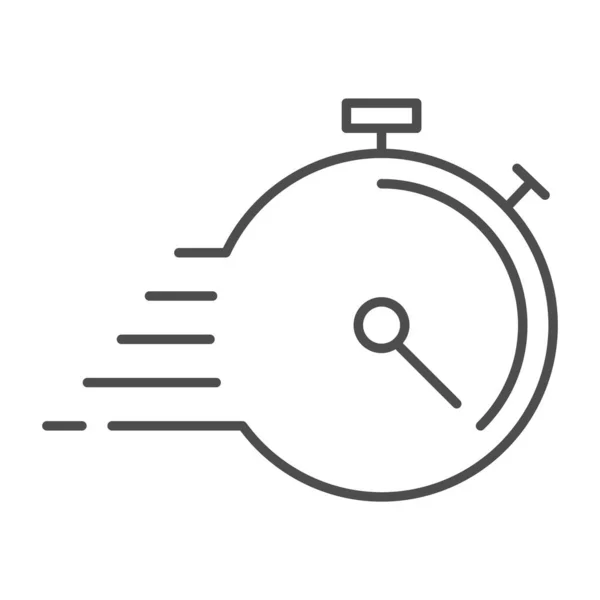 Uzávěrka ikony tenké čáry. Časovač s čarami vektorové ilustrace izolované na bílém. Stopwatch design ve stylu osnovy, určený pro web a aplikaci. Eps 10. — Stockový vektor