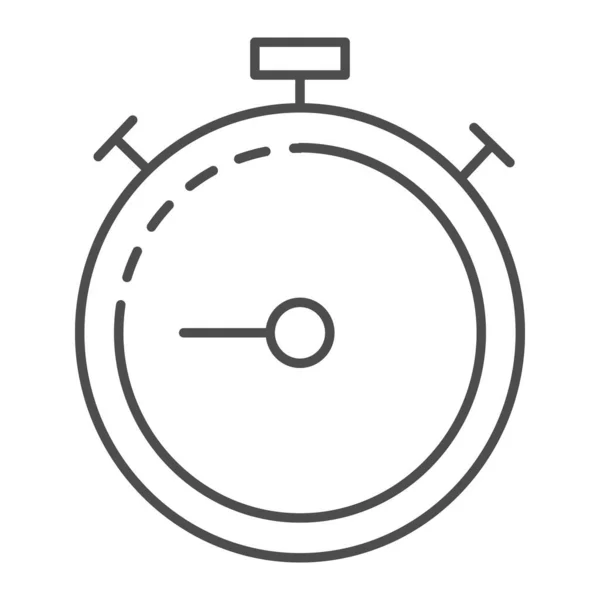 Stoppuhr Thinline Icon. Zeitvektordarstellung isoliert auf weiß. Chronometer skizzieren Stil-Design, entworfen für Web und App. Eps 10. — Stockvektor