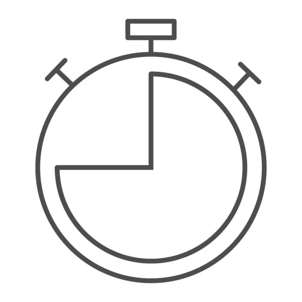 Stoppur tunn linje ikon. Timer tid vektor illustration isolerad på vitt. Chronometer skissera stil design, utformad för webb och app. Eps 10. — Stock vektor