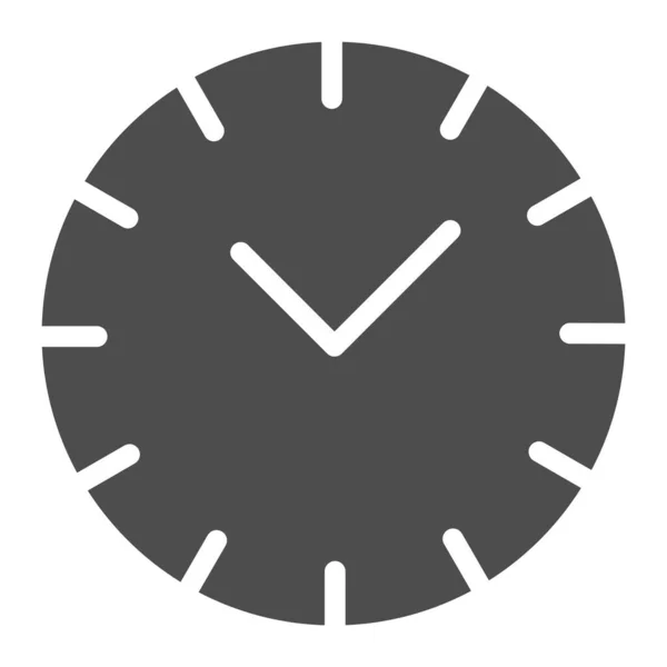 Horloge icône solide. Illustration vectorielle temporelle isolée sur blanc. Composez la conception de style glyphe, conçu pour le web et l'application. Eps 10. — Image vectorielle