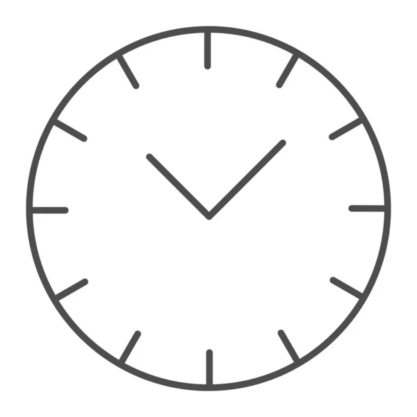 Uhr dünne Linie Symbol. Zeitvektordarstellung isoliert auf weiß. Dial Outline Style Design, entworfen für Web und App. Eps 10. — Stockvektor