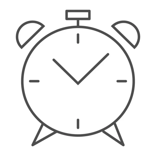 Reloj despertador icono de línea delgada. Despierta ilustración vectorial tiempo aislado en blanco. Diseño de estilo de esquema de reloj, diseñado para la web y la aplicación. Eps 10. — Vector de stock