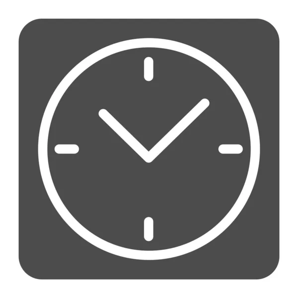 Vierkante klok solide pictogram. Bureauhorloge vector illustratie geïsoleerd op wit. Klok glyph stijl ontwerp, ontworpen voor web en app. Eps 10. — Stockvector