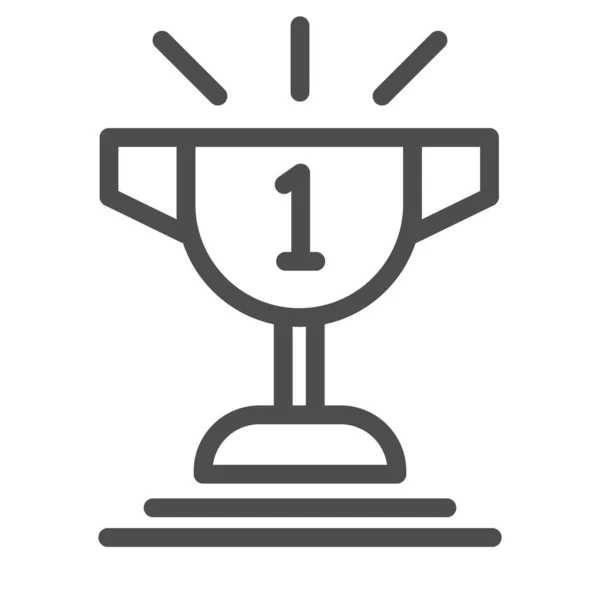 Kampioen cup lijn icoon. Goblet vector illustratie geïsoleerd op wit. Trophy outline stijl ontwerp, ontworpen voor web en app. Eps 10. — Stockvector