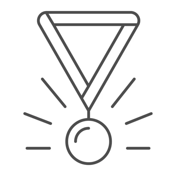 Μετάλλιο λεπτή γραμμή εικονίδιο. Εικονογράφηση φορέα βραβείο απομονώνονται σε λευκό. Νικητής σχεδιασμός στυλ περίγραμμα μενταγιόν, σχεδιασμένο για web και app. Eps 10. — Διανυσματικό Αρχείο