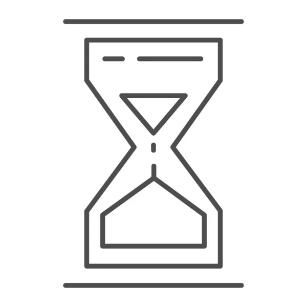 Icono de línea delgada tiempo. Ilustración vectorial de vidrio de arena aislada en blanco. Diseño de estilo de contorno de reloj de arena, diseñado para web y aplicación. Eps 10. — Archivo Imágenes Vectoriales