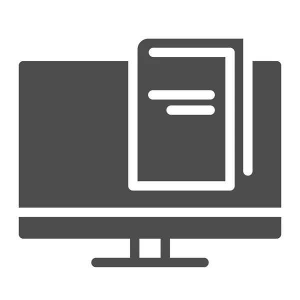 Icono sólido de lectura electrónica. Ilustración electrónica de vectores educativos aislada en blanco. Diseño de estilo glifo Ebook, diseñado para la web y la aplicación. Eps 10. — Vector de stock