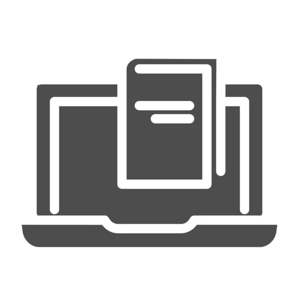 E-book icône solide. Illustration vectorielle de lecture isolée sur blanc. Livre design de style glyphe, conçu pour le web et l'application. Eps 10. — Image vectorielle