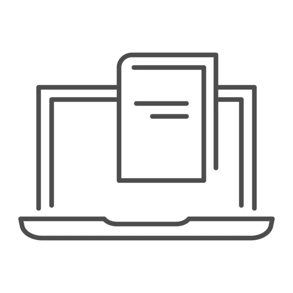 E-book thin line icon. Ilustración vectorial de lectura aislada en blanco. Diseño de estilo de esquema de libro, diseñado para la web y la aplicación. Eps 10. — Vector de stock