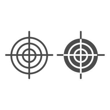 Hedef çizgisi ve sembol. Hedef vektör çizimi beyaza izole edildi. Hedef tasarımı, web ve uygulama için tasarlandı. Eps 10.