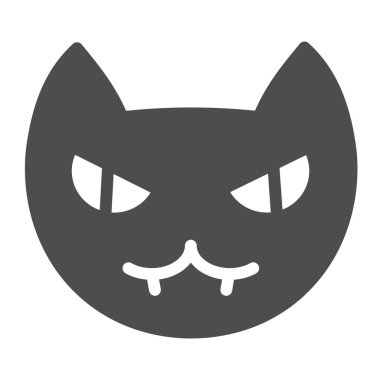 Kedi suratlı simge. Hayvan maskesi çizimi beyaza izole edildi. Evcil hayvan kabartma tasarımı, ağ ve uygulama için tasarlanmış. Eps 10.