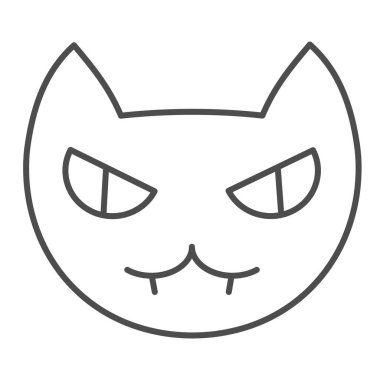 Kedi suratlı simge. Hayvan maskesi çizimi beyaza izole edildi. Evcil hayvan kabartma tasarımı, ağ ve uygulama için tasarlanmış. Eps 10.