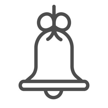 Noel çan çizgisi ikonu. Noel dekoru çizimi beyaza izole edilmiş. Xmas çan tasarımı web ve uygulama için tasarlandı. Eps 10.