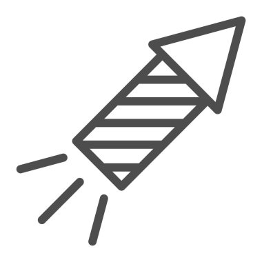 Petard çizgisi simgesi. Havai fişek vektör çizimi beyaza izole edildi. Firecracker tasarımı, web ve uygulama için tasarlandı. Eps 10.