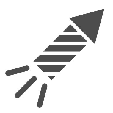 Petard katı ikonu. Havai fişek vektör çizimi beyaza izole edildi. Havai fişek kabartma tasarımı, web ve uygulama için tasarlanmış. Eps 10.