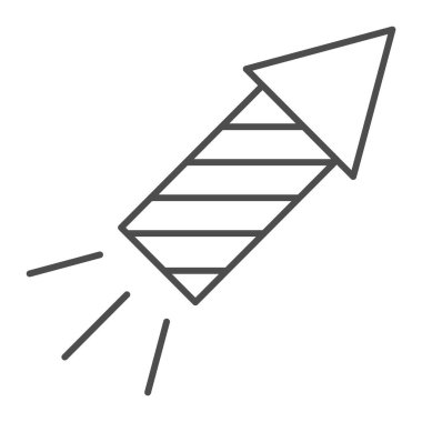 Petard ince çizgi ikonu. Havai fişek vektör çizimi beyaza izole edildi. Firecracker tasarımı, web ve uygulama için tasarlandı. Eps 10.