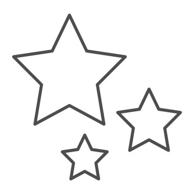 Yıldız çizgisi simgesi. Beyaz üzerine izole edilmiş üç yıldız vektör çizimi. Noel dekorasyon tasarımı tasarımı, web ve uygulama için tasarlanmış. Eps 10.