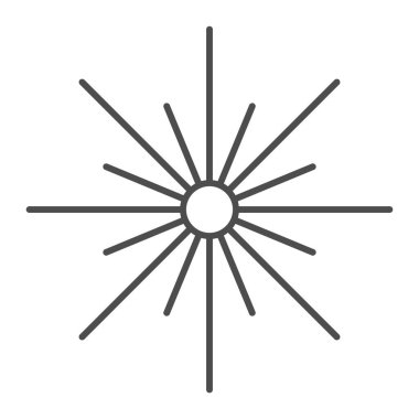 Noel yıldızı ince çizgi ikonu. Beyaz üzerine izole edilmiş on altı köşeli yıldız vektör çizimi. Web ve uygulama için tasarlanmış çok köşeli yıldız tasarımı. Eps 10.