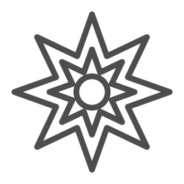 Sekiz nokta yıldız çizgisi simgesi. Noel yıldızı çizimi beyaza izole edilmiş. Xmas yıldızı tasarımı, web ve uygulama için tasarlandı. Eps 10.