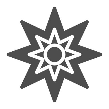 Sekiz nokta yıldız katı ikonu. Noel yıldızı çizimi beyaza izole edilmiş. Xmas yıldız kabartma tasarımı, web ve uygulama için tasarlandı. Eps 10.