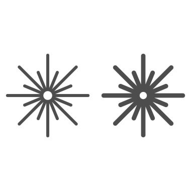 Noel yıldızı çizgisi ve sembol. Beyaz üzerine izole edilmiş on altı köşeli yıldız vektör çizimi. Web ve uygulama için tasarlanmış çok köşeli yıldız tasarımı. Eps 10.