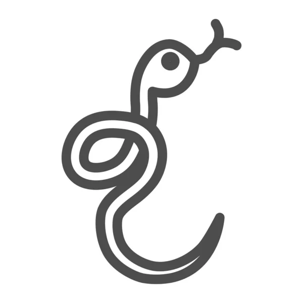 Icona della linea del serpente. Illustrazione vettoriale serpentina isolata su bianco. Rettile design stile contorno, progettato per il web e app. Eps 10. — Vettoriale Stock