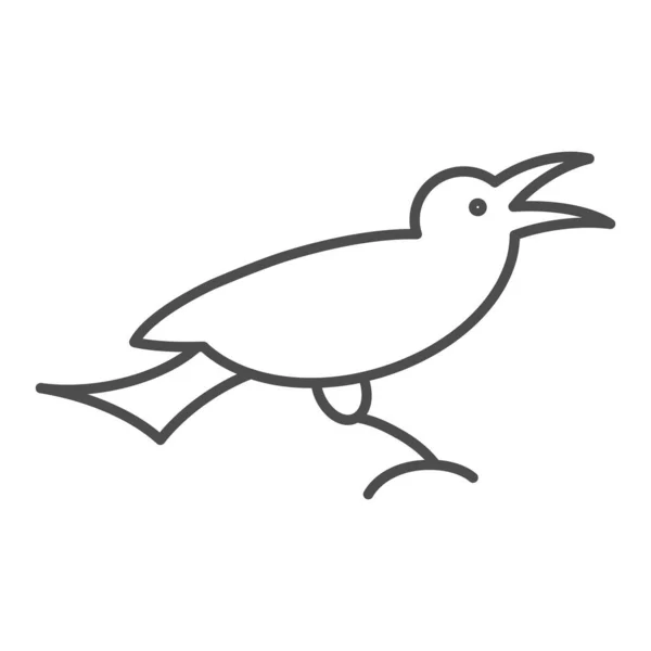 Vogel dunne lijn pictogram. Dierenvector illustratie geïsoleerd op wit. Raven outline stijl ontwerp, ontworpen voor web en app. Eps 10. — Stockvector