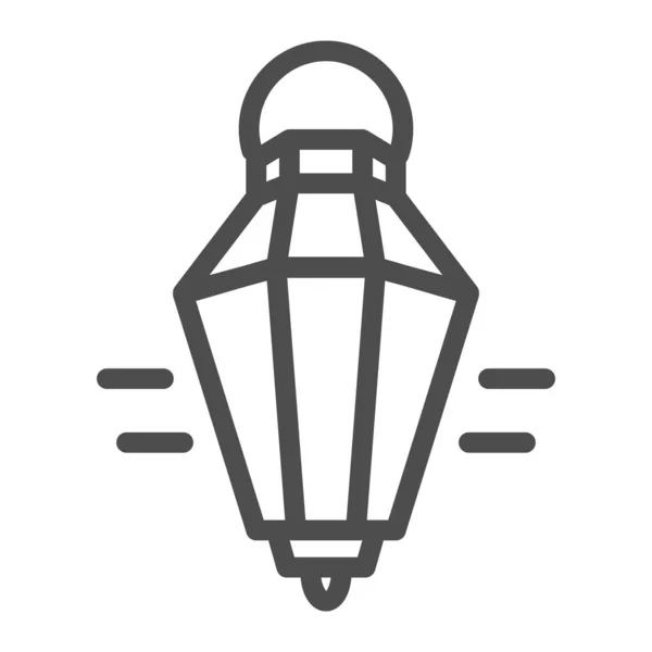 Ícone de linha da lanterna pendurada. Ilustração antiga do vetor da teia da lâmpada isolada no branco. Design de estilo antigo lanterna esboço, projetado para web e app. Eps 10. — Vetor de Stock