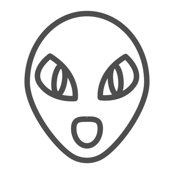 Idegen vonal ikon. Humanoid vektor illusztráció elszigetelt fehér. Tér karakter arc körvonalazott stílus design, tervezett web és app. 10. rész. — Stock Vector