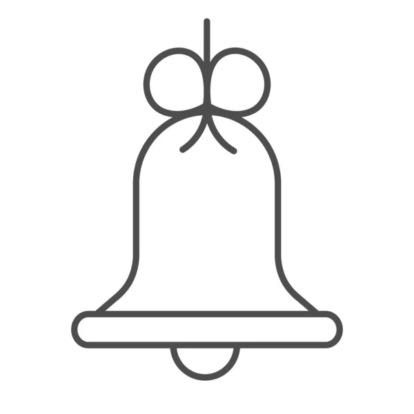 Значок тонкой линии Рождественского колокола. Рождественская векторная иллюстрация, изолированная на белом. Дизайн рождественского колокола, разработанный для веб и приложений. Eps 10. — стоковый вектор