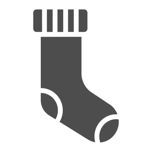 Bas de Noël icône solide. Illustration vectorielle de chaussettes en peluche isolée sur blanc. Décor de Noël design de style glyphe, conçu pour le web et l'application. Eps 10. — Image vectorielle