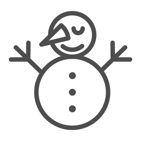 Schneemannlinie Symbol. Schneevektor Illustration isoliert auf weiß. Lächelnde Schneemänner skizzieren das Styledesign, das für Web und App entwickelt wurde. Eps 10. — Stockvektor